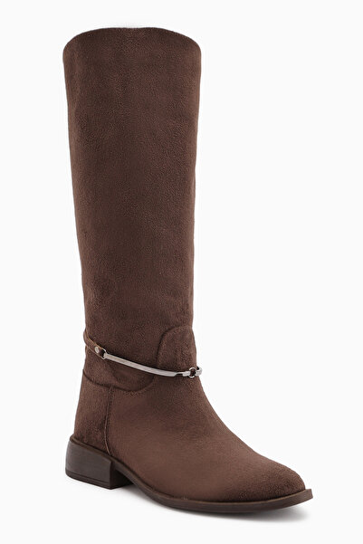 Limoya Zeina Brown Suede Buckle Women's Boots