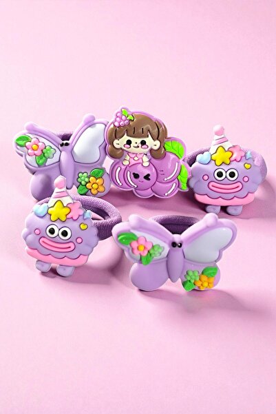 BLIZGANTIS Figürlü Kız Çocuk Lastik Toka (5 ADET)