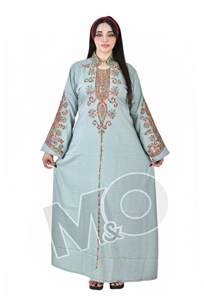 M&O 2 جلابية تطريز قطن عالى الجودة