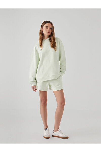 LC Waikiki Green Women's Shorts with Elastic Waist