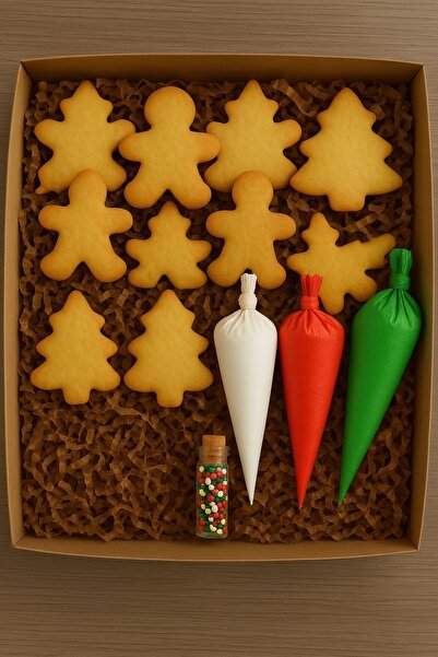 vanilinkitchen El Yapımı 10 Adet Kendin Süsle zencefilli Kurabiye Hazır Royal...