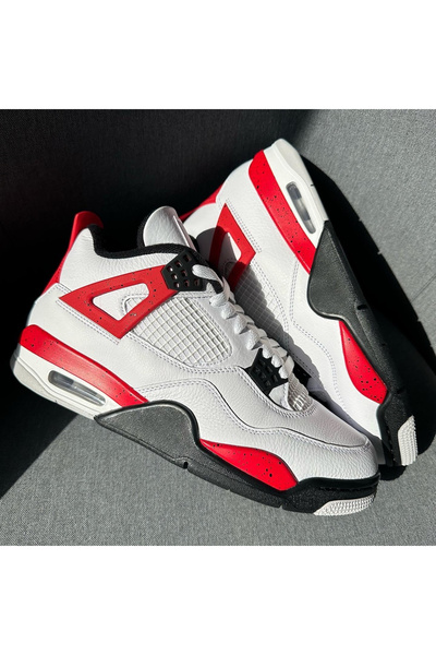 JORDAN Men's Air 4 Red Cement Red-White Sports Shoes