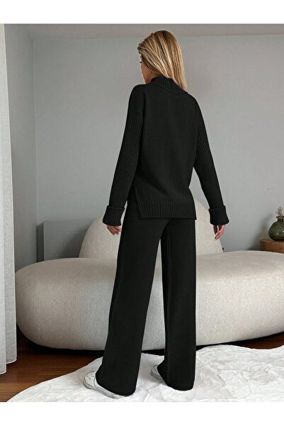 TOFAN TRİKO Oversize Turtleneck Knitwear Set