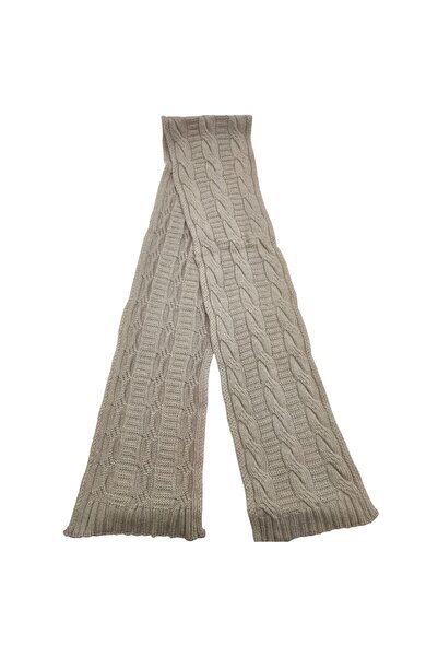 AXE SPORTSWEAR Winter Soft Textured Wool Hair Knitting Pattern Thick Knitwear Tuşe Scarf and Beanie 2-Piece Set