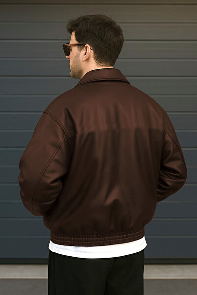 Delpino Oversize Black Leather Jacket