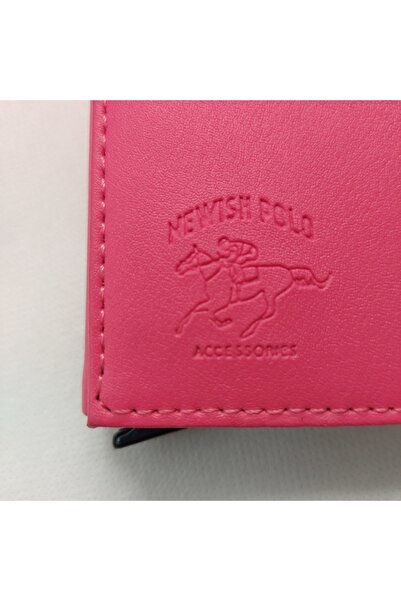 Newish Polo RFID Featured Wallet Credit Card Holder with Mechanism - Artificial Leather