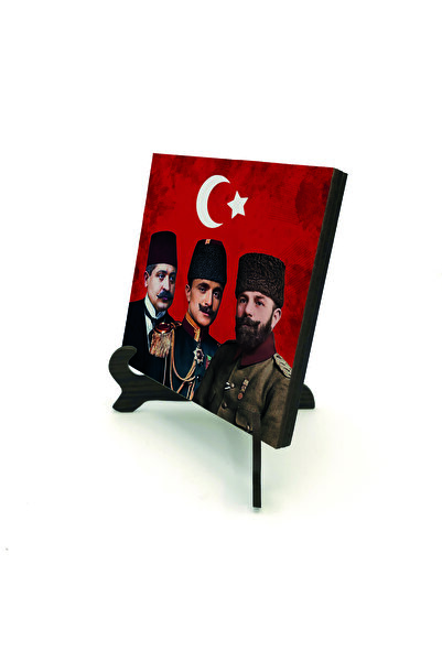 Sadrazam Three Pashas: Talat Pasha, Enver Pasha, Cemal Pasha Printed Mdf Tabletop 10cm X 10cm |   1G-3Paşalar