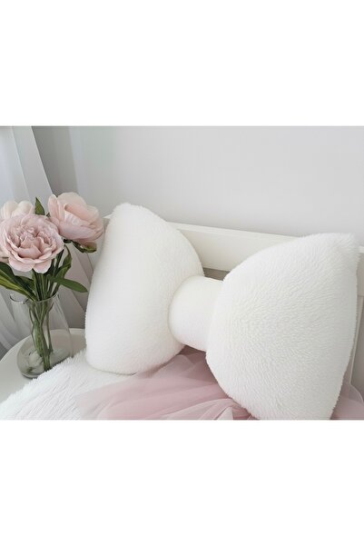 Yastıkland FİYONK GÖRÜNÜMLÜ BEYAZ KURDELE YASTIK DEKOR VE HEDİYE İÇİN HARİKA