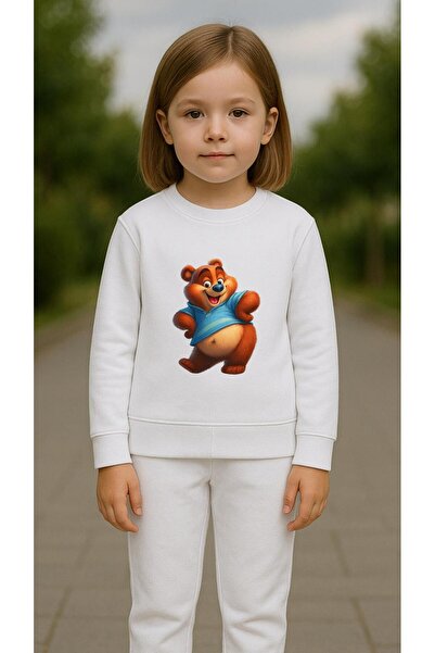 playwear Παιδικό Φούτερ Σετ Ρούχων ŞİŞKO AYI με στάμπα για κορίτσια και αγόρι...