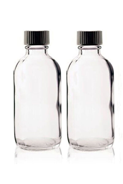 Durucam 2 Adet Shot Şişesi Sızdırmaz siyah Başlıklı şeffaf Cam Şişe 100ml gen...