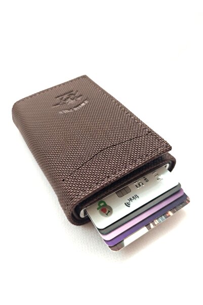 Newish Polo Mechanized Rfid-Enabled Wallet Credit Card Holder - Textured Faux Leather