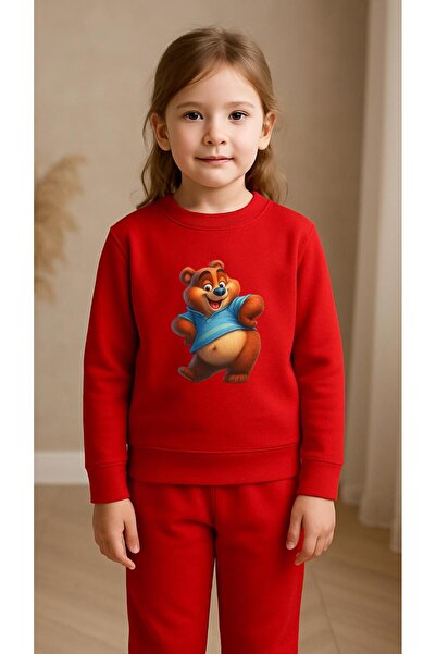 playwear سترة رياضية للأطفال من ChildTakım ŞİŞKO AYI B مطبوع للفتيات والأولاد...