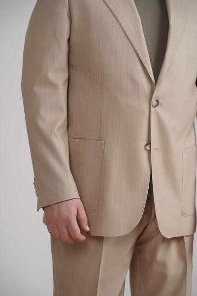 Kadir Büyükkaya Kırlangıç Yaka Pileli Erkek Takım Elbise-KAX1303S