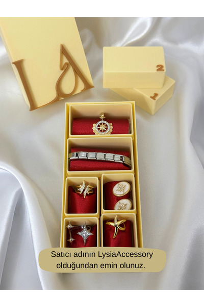 lysiaaccessory 6’lı Advent Calender Hediye Seti - 6 Adet Gold&Silver Renk Çel...