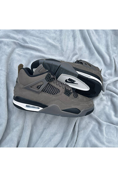JORDAN Air 4 Retro Cave Stone Men's Sports Shoes Brown Black