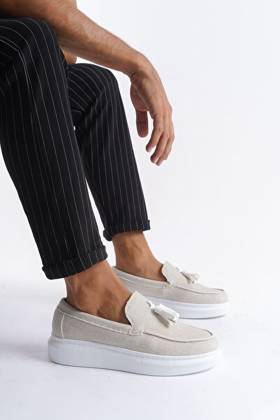 Mhoda Shoes SLW154 Blaze Laceless Tasseled Linen Ανδρικά καθημερινά αθλητικά ...