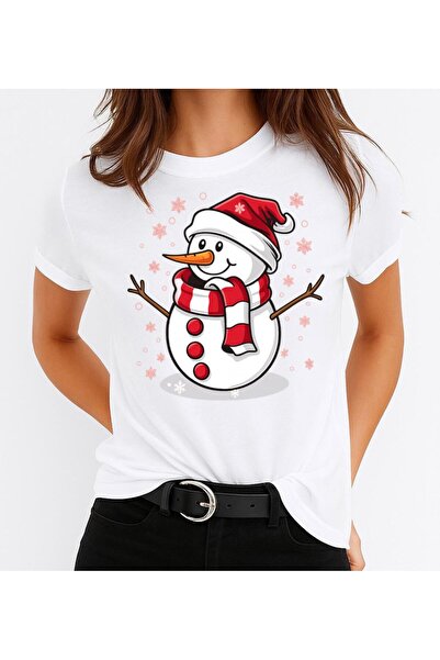 OEM 100% Cotton T-shirt 'Snowman' Red