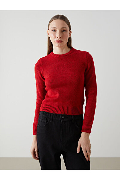 LC Waikiki LCW Vision Kırmızı Bisiklet Yaka Kadın Triko Kazak