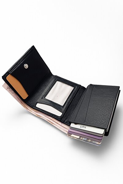 Newish Polo Mechanized Rfid-Enabled Wallet Credit Card Holder - Textured Faux Leather