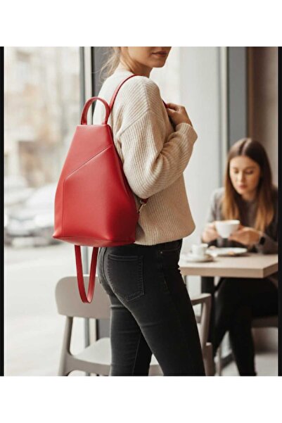NahitaTyana Genuine Leather Women's Backpack Red