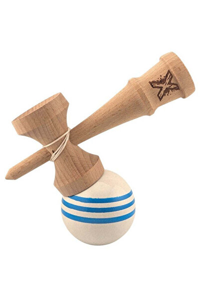 Kendama X Original Professional Flippy Super Sticky Wooden 18 cm Dark White/Blue