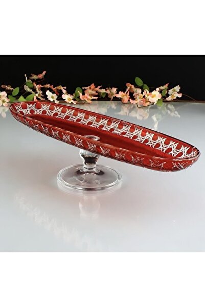 Glowvera طبق عرض على شكل قارب من الكريستال المقطوع