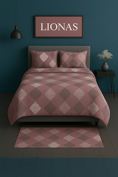 StellaFlavo غطاء لحاف مزدوج منقوش + 2 غطاء وسادة