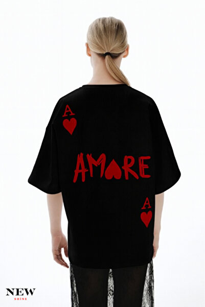 New Shine Оверсайз-футболка з принтом Amore