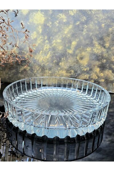 Glowvera Collection Cut Crystal Presentation Bowl-Cookie-Salad Bowl