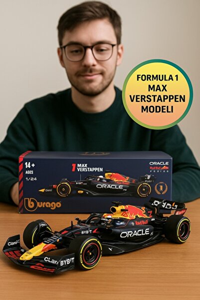 TOYFEST Bburago 1:24 Formula 1 Red Bull RB19 – Max Verstappen Die-Cast Model Araba