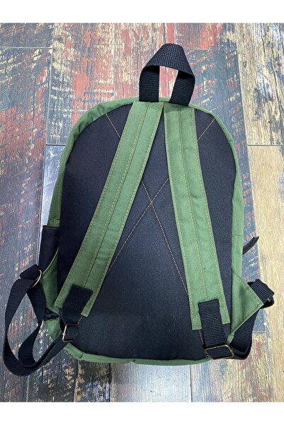 street&bagdnz Canvas Waterproof Travel School Backpack with Embroidered Lettering