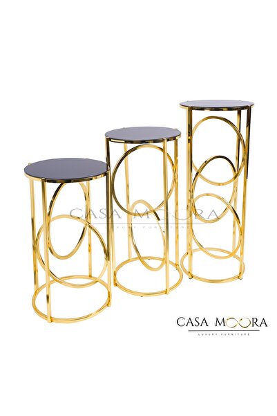 Moora DECORATIVE TABLE / GOLD/BLACK STAND