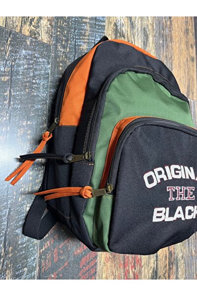 Street Bag Canvas Waterproof Travel School Backpack with Embroidered Lettering