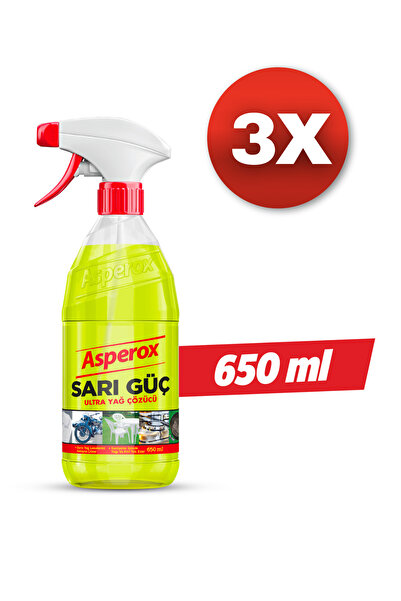 ASPEROX Yellow Degreaser 650 ml – Powerful Solution for Grease and Dirt – Spray 3 pcs