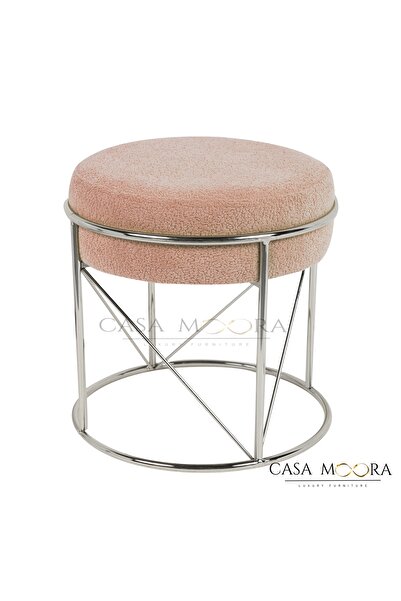 Moora Bouclé Stool Rose Silver