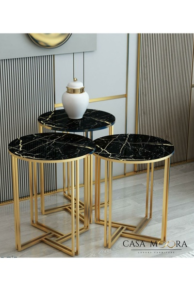 Moora Decorative Hall Side Tables - Set of 3