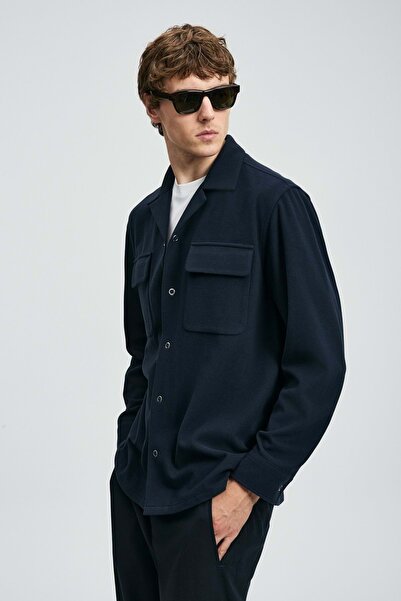 Lufian 112010670 Ador Men's Basic Shirt Regular Fit Men's Shirt Black