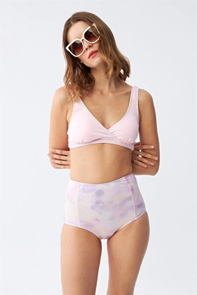 mtm My The Mall Women's Pink Padded Top and Pastel Patterned High Waist Bikin...