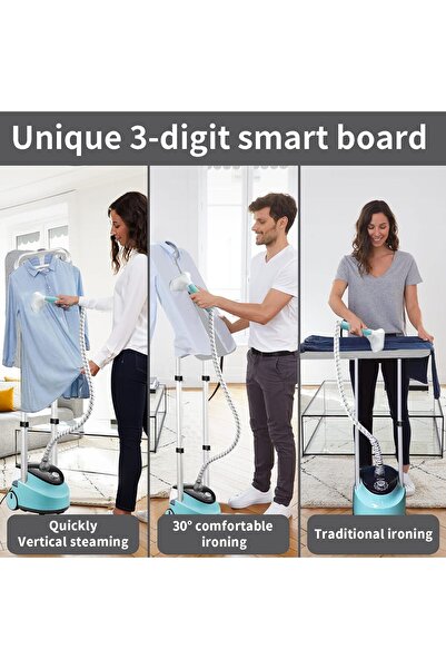 Yelajoy Double Pole Garment Steamer,2000W,1.8L Detachable Tank,11 Steam Settings, Horizontal & Vertical