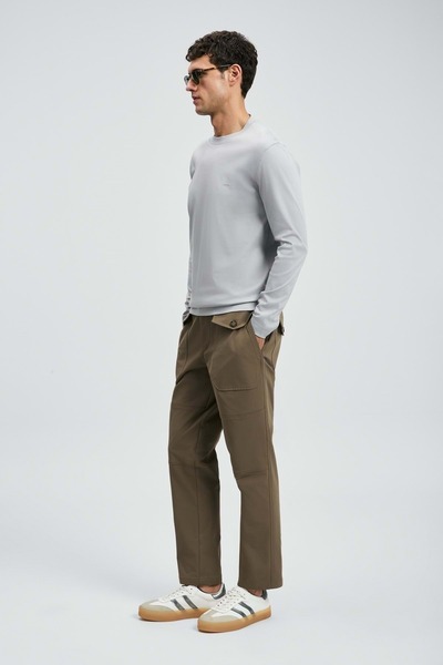 Lufian 112020056 Μακρυμάνικο μπλουζάκι Victor Ανδρικό μπλουζάκι ΓΚΡΙ