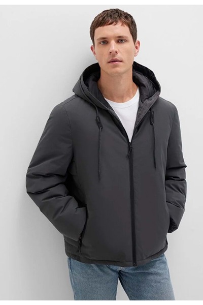 Mavi 0110352 Hooded Inflatable Coat Men's Coat Gray