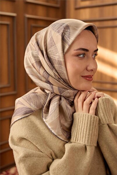 Silk Home Mink Leaf Pattern Tivil Woven Pure Silk Scarf-Kvs0868