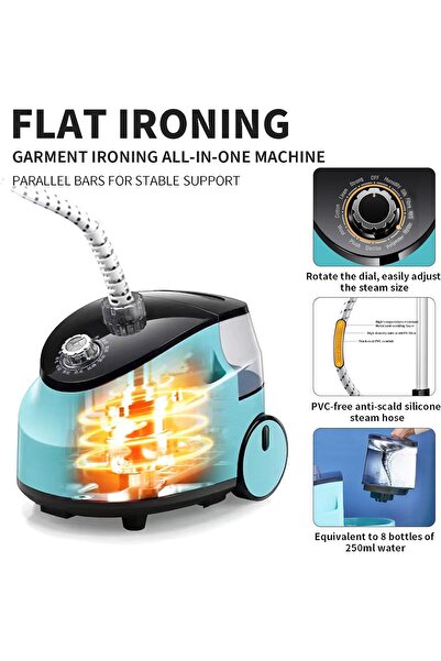 Yelajoy Double Pole Garment Steamer,2000W,1.8L Detachable Tank,11 Steam Settings, Horizontal & Vertical