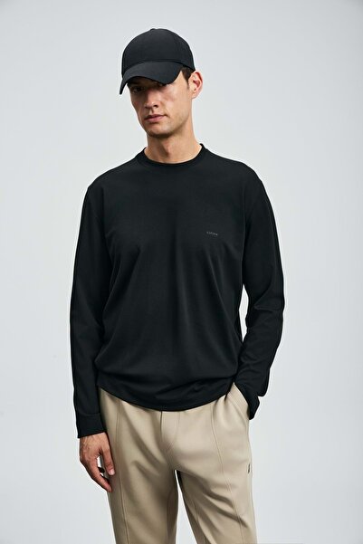 Lufian 112020056 Victor Long Sleeve T-Shirt Men's T-Shirt Black