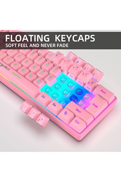 Choice 61-key dual-color RGB gaming mechanical keyboard, suitable for PC and Mac esports.