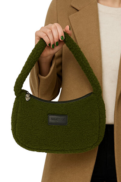 Sofia Women's Daily Khaki Plush Strap Shoulder Bag