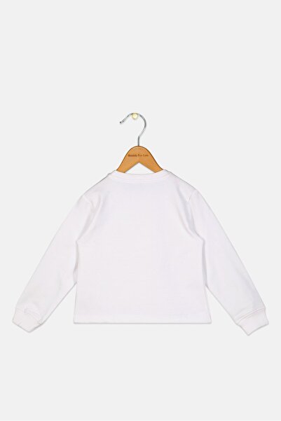 Overkids Toddlers Girl Graphic Print Long Sleeve Sweatshirt, White