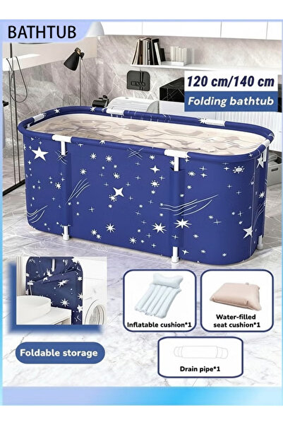 Generic حوض استحمام مستقل قابل للطي كبير الحجم مناسب لغرف الاستحمام