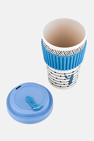Kitchen Craft Bamboo Letter Y Reusable Travel Mug 410ml, Multicolor