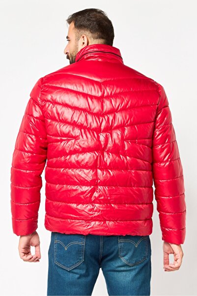 Kenneth Cole Men Quilted Long Sleeve Puffer Jacket, Red
